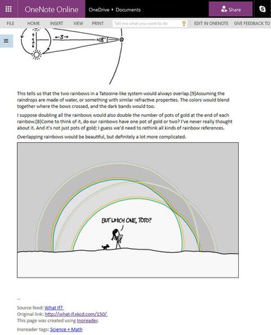 What If in OneNote bottom