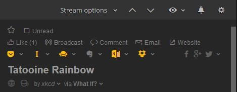 article top buttons in Inoreader